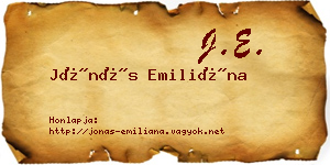 Jónás Emiliána névjegykártya